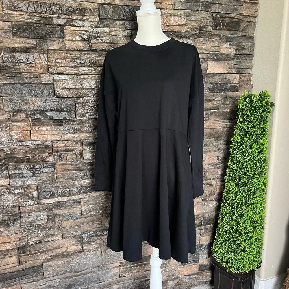 Zara Black Long Sleeve A-Line Dress Zara Black Long Sleeve A-Line Dress